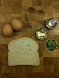 Ingredients for Heart-Shaped Eggs and Toast