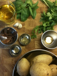 Ingredients for Potato and Anchovy Salad